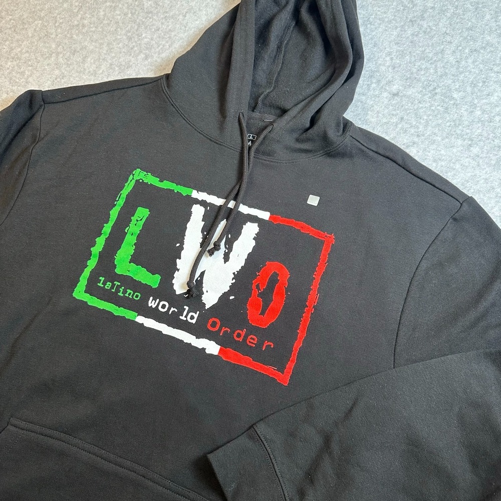 WWE LWO Latino World Order Hoodie Black Wrestling Pullover Men’s Large 2023